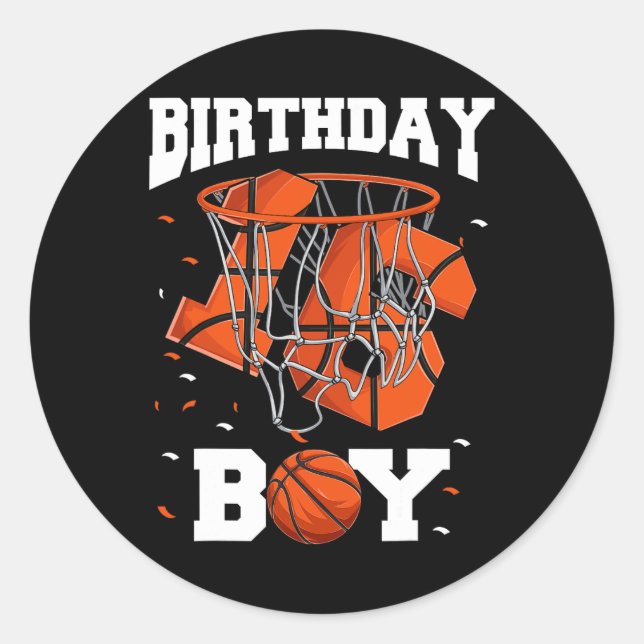 16th Birthday Basketball  Kids1 Classic Round Sticker (Front)