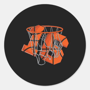 16th Birthday Basketball Kids Classic Round Sticker
