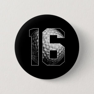 16th Birthday Boy Golf Player Golf 16 Years Old  6 Cm Round Badge