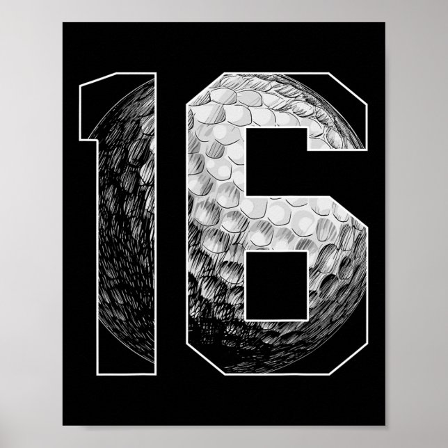 16th Birthday Boy Golf Player Golf 16 Years Old  Poster (Front)