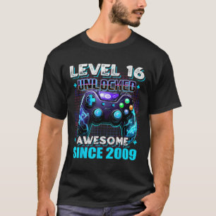 16th Birthday Boy Level 16 Gamer 16 Year Video Gam T-Shirt