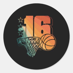 16th Birthday Boy Sketll Player Sketll 16 Years Ol Classic Round Sticker