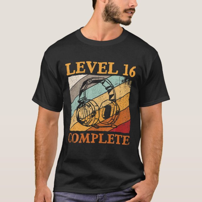 16Th Birthday Boys Video Gamer Level 16 Complete T-Shirt (Front)