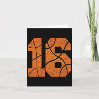 16th Birthday Bysketbyll Boys Kids Card