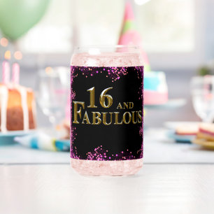 16th Birthday Can Glass