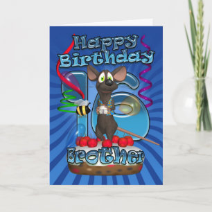 16th Birthday Card For Brother - Funky Mouse On A