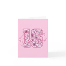 16th Birthday Card Sweet 16 - Pink Floral Number