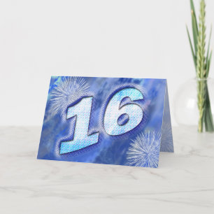 16th birthday card with fireworks