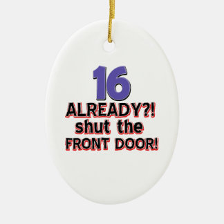 16th birthday designs ceramic ornament