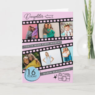 16th Birthday Film Strip Photo Keepsake Daughter C Card