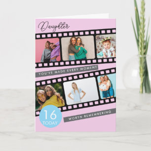 16th Birthday Film Strip Photo Keepsake Daughter Card