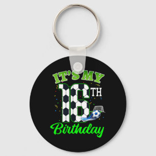 16th Birthday Football Boy Girl Kids Soccer Sports Key Ring