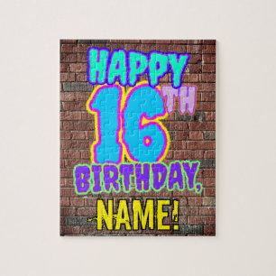 16th Birthday ~ Fun, Urban Graffiti Inspired Look Jigsaw Puzzle