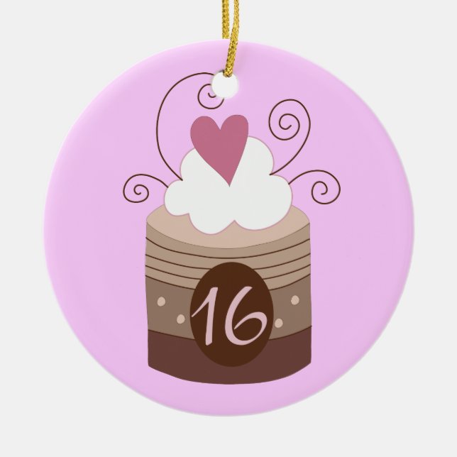 16th Birthday Gift Ideas For Her Ceramic Tree Decoration (Front)