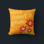 16th Birthday Gifts Cushion<br><div class="desc">Surprise your best friend on their birthday with a gift. Cute flowers designed throw pillow is great for birthdays gift. Extend your birthday wishes, love and share their happiness together on this special occasions with a birthday greetings card too. The design:- orange colour background, designed with cute flowers, group of...</div>