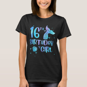 16th Birthday Girl Mermaid 16th Toddlers Back to T-Shirt