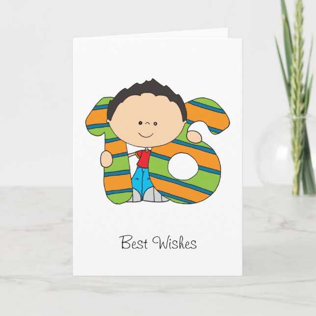 16th Birthday - Greetings card - Boy (Front)