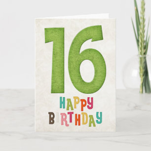 16th Birthday Happy Birthday Card Design