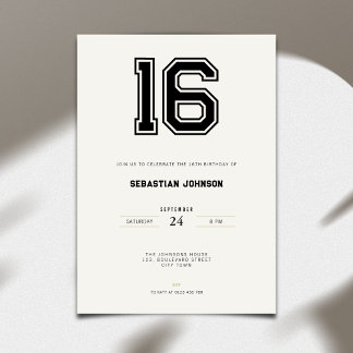 16th Birthday Invitation - Minimal Sport Style