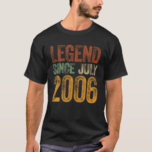 16Th Birthday July Born 16 Years Legend Since 2006 T-Shirt