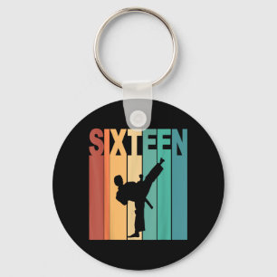 16th Birthday Karate Taekwondo Theme 16 Year Old Key Ring