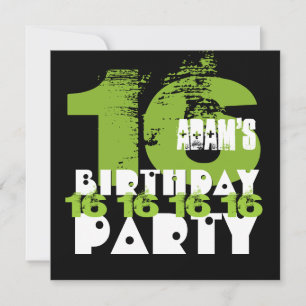 16th Birthday Party 16 Year Old Grunge Z16A Invitation