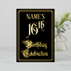 16th Birthday Party — Fancy Script & Custom Name