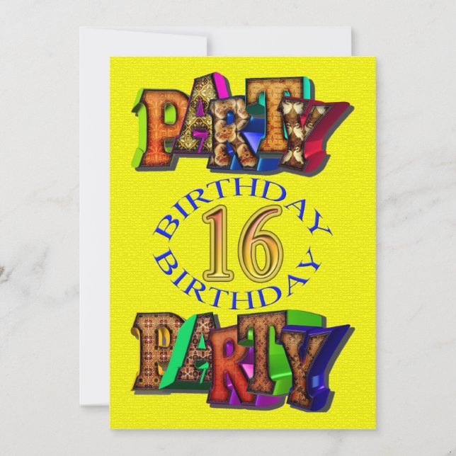 16th birthday party invitation (Front)