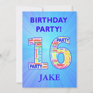 16th Birthday Party Invitation Add a Name
