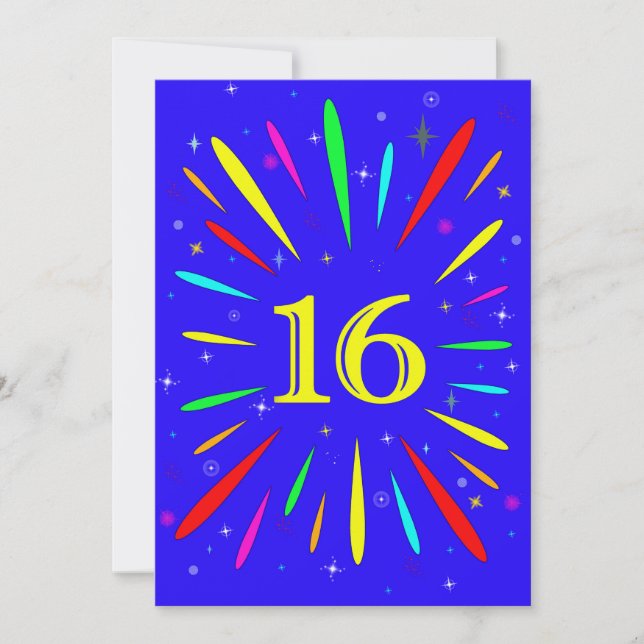 16th Birthday Party Invitation Explosion  (Front)
