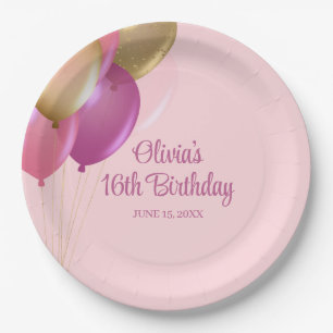 16th Birthday Party Paper Plate