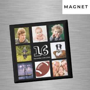 16th birthday party photo collage black boy magnet