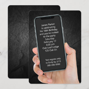 16th Birthday Party Text Message   Invitation