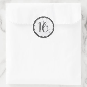 16th Birthday Party White Marble Classic Round Sti Sticker