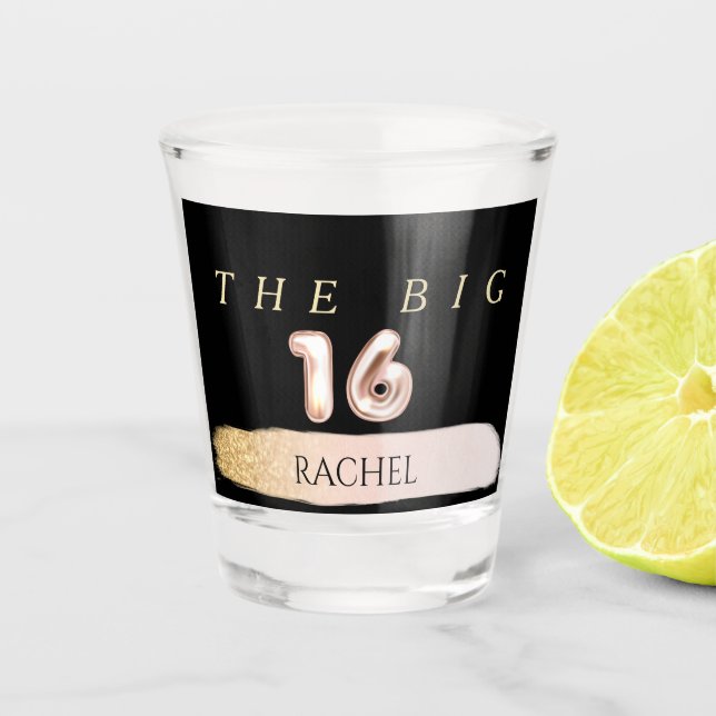 16th Birthday Personalised Shot Glass (Front)