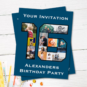 16th Birthday Photo Invitation Postcard
