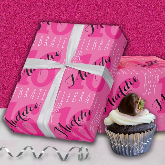 16th Birthday Pink  Wrapping Paper (Creator Uploaded)