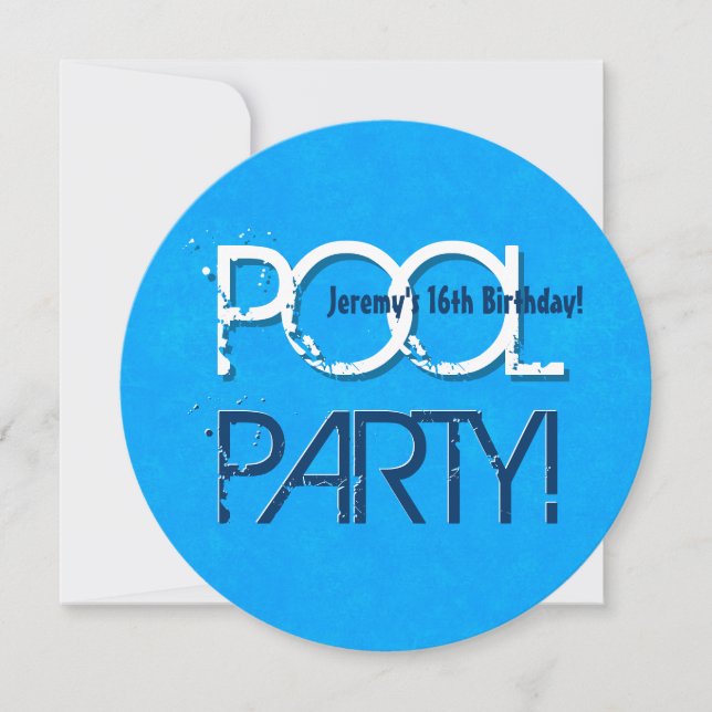 16th Birthday Pool Party Save the Date P04Z (Front)