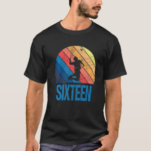 16th Birthday Retro Badminton 16 Years Old Boy Gir T-Shirt