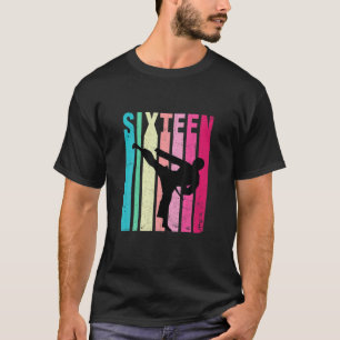 16Th Birthday Retro Karate Taekwondo 16 Years Old T-Shirt