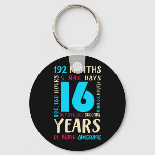 16th Birthday Shirt Kids Gift 16 Year Old Boys Key Ring
