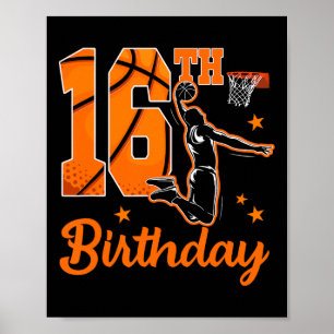 16th Birthday Sketll Theme 16 Year Old Boy Party Poster
