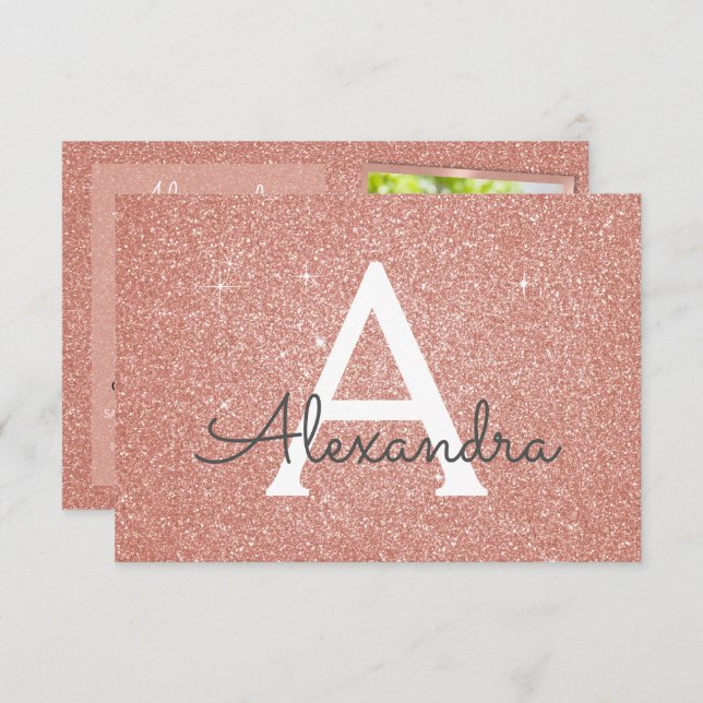 16th Birthday Sparkle Rose Gold Blush Pink Photo Invitation (Front/Back)