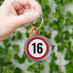 16th Birthday Speed Limit Key Ring