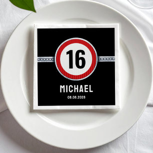 16th Birthday Speed Limit  Napkin