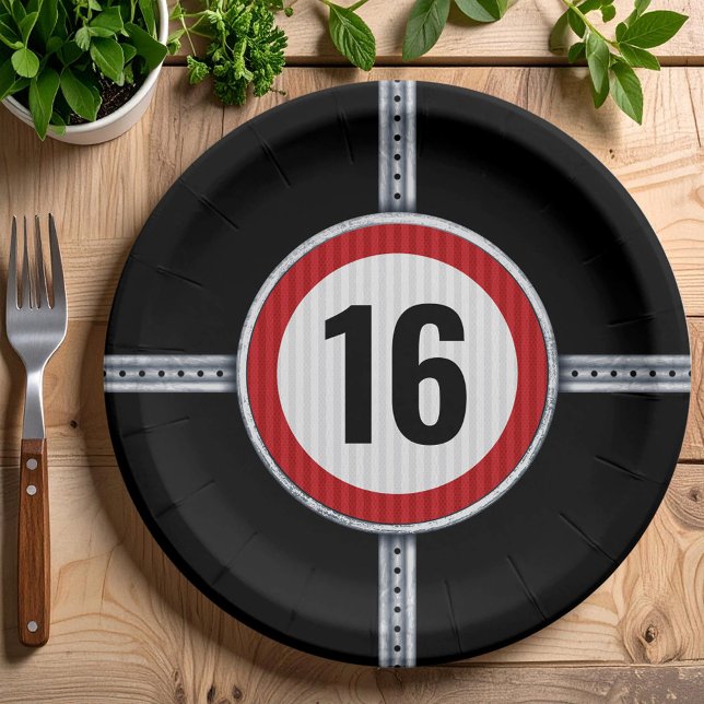 16th Birthday Speed Limit Paper Plate (Creator Uploaded)