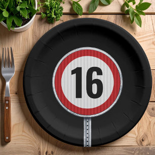 16th Birthday Speed Limit  Paper Plate