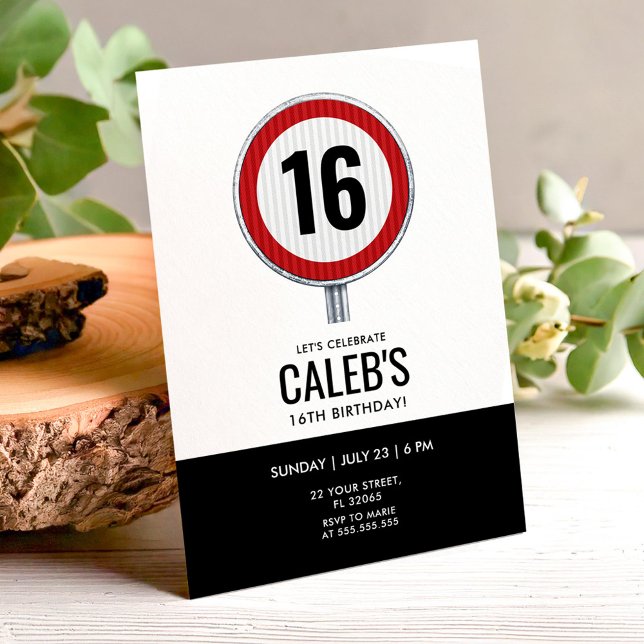 16th Birthday Speed Limit Sign - ANY AGE Invitation (Creator Uploaded)