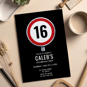 16th Birthday Speed Limit Sign - ANY AGE Invitation