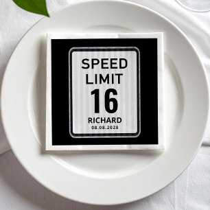 16th Birthday Speed Limit Sign - ANY AGE Napkins